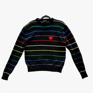 Vintage 80s Sweater Rainbow Heart
